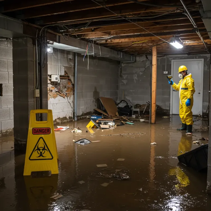 Flooded Basement Electrical Hazard in Greenville, MO Property
